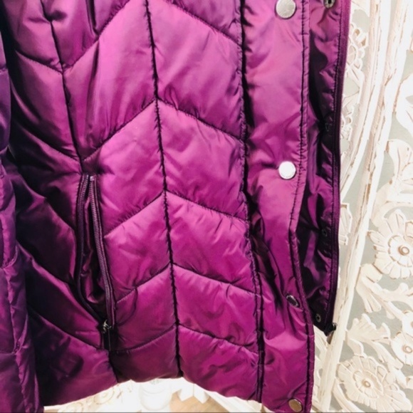 St. John’s Bay Purple Quilted Puffer Jacket Coat - Picture 3 of 5